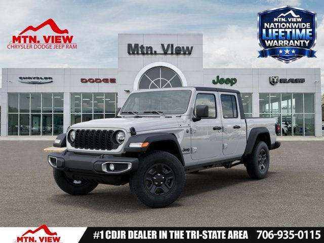 2026 Jeep Gladiator Sport in Bright White Clear-Coat Exterior Paint — front three-quarter view