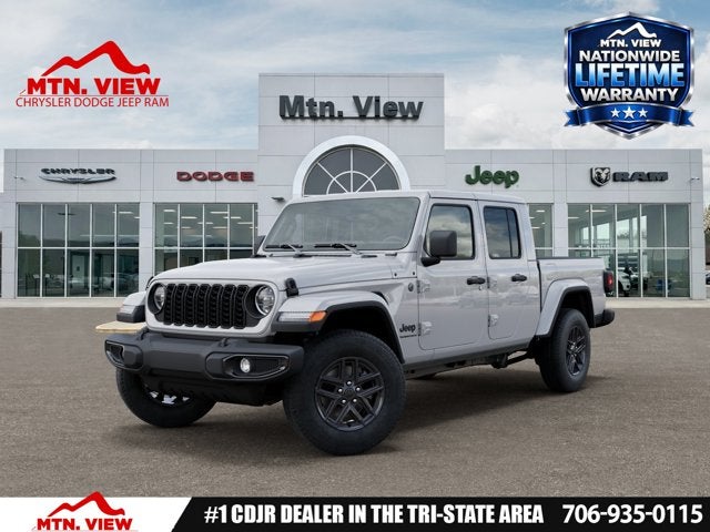 2026 Jeep Gladiator Sport S in Bright White Clear-Coat Exterior Paint — front three-quarter view