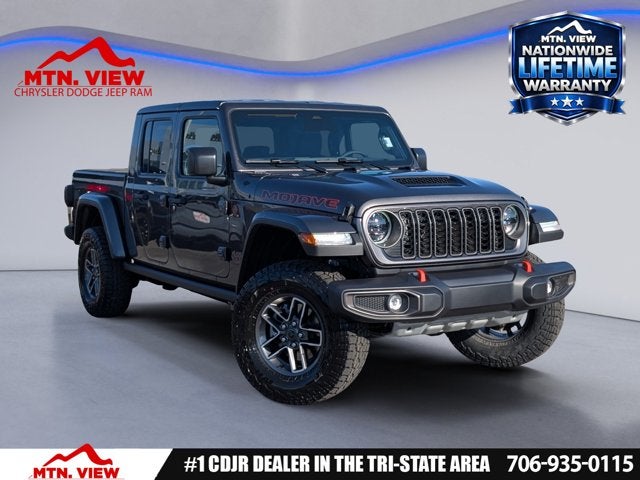 2026 Jeep Gladiator Mojave in Granite Crystal Metallic Clear-Coat Exterior Paint — front three-quarter view