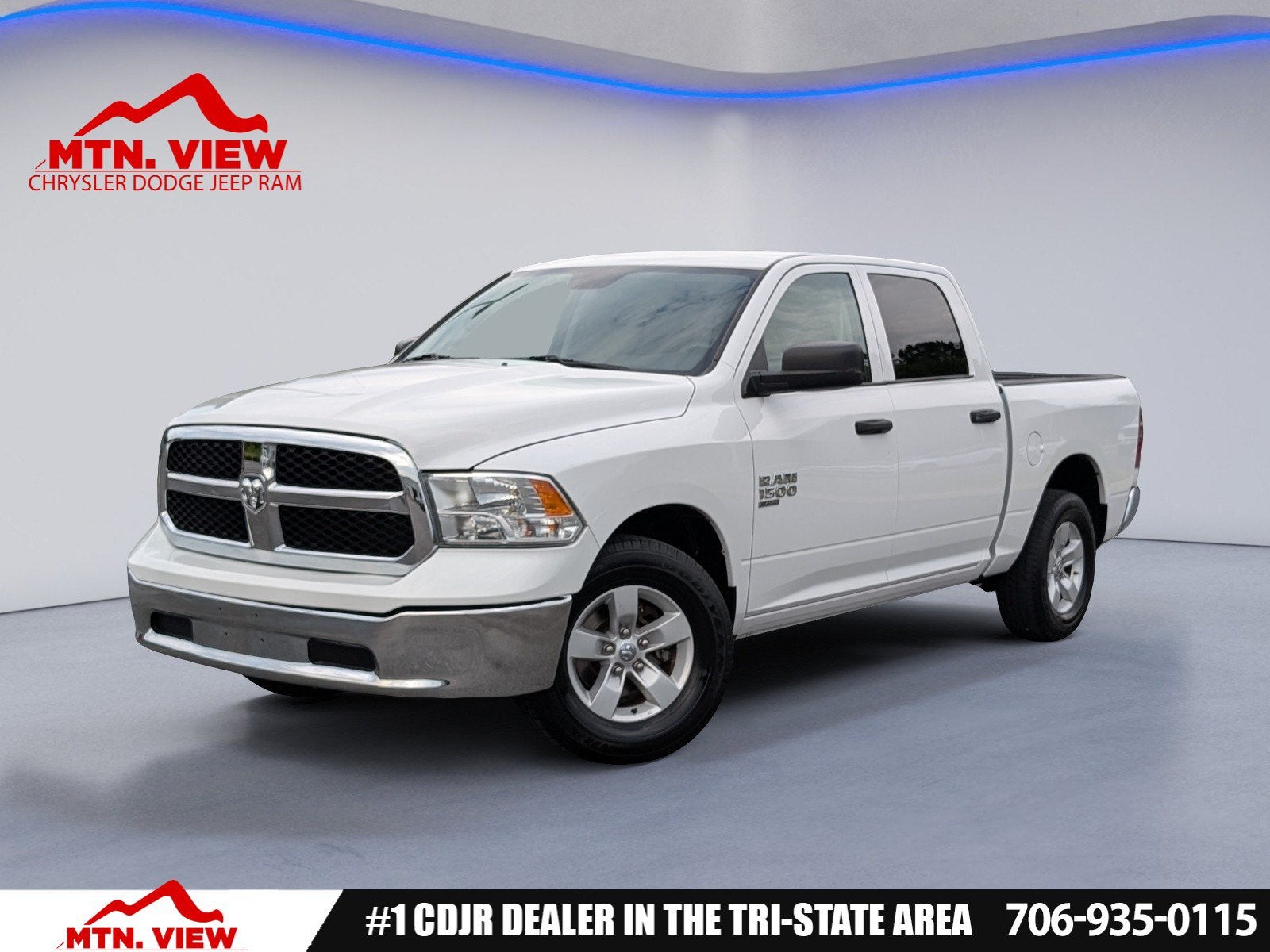 2022 RAM 1500 Classic SLT in Bright White Clearcoat — front three-quarter view