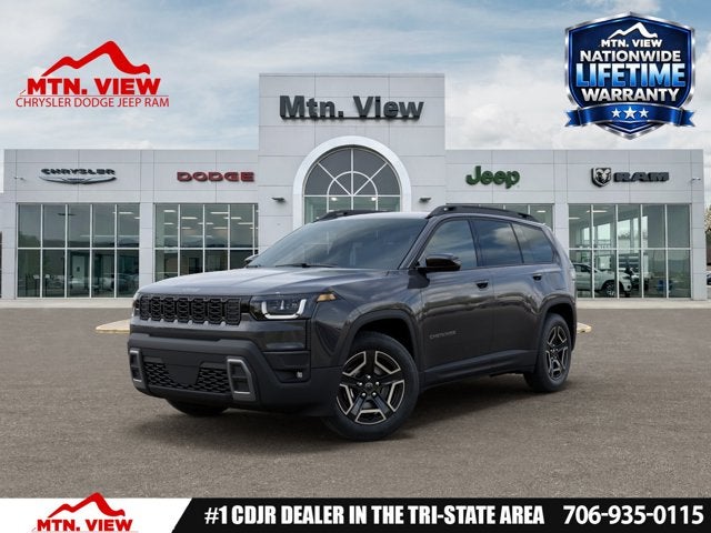 2026 Jeep Cherokee Laredo in Sting-Gray Clear-Coat Exterior Paint — front three-quarter view