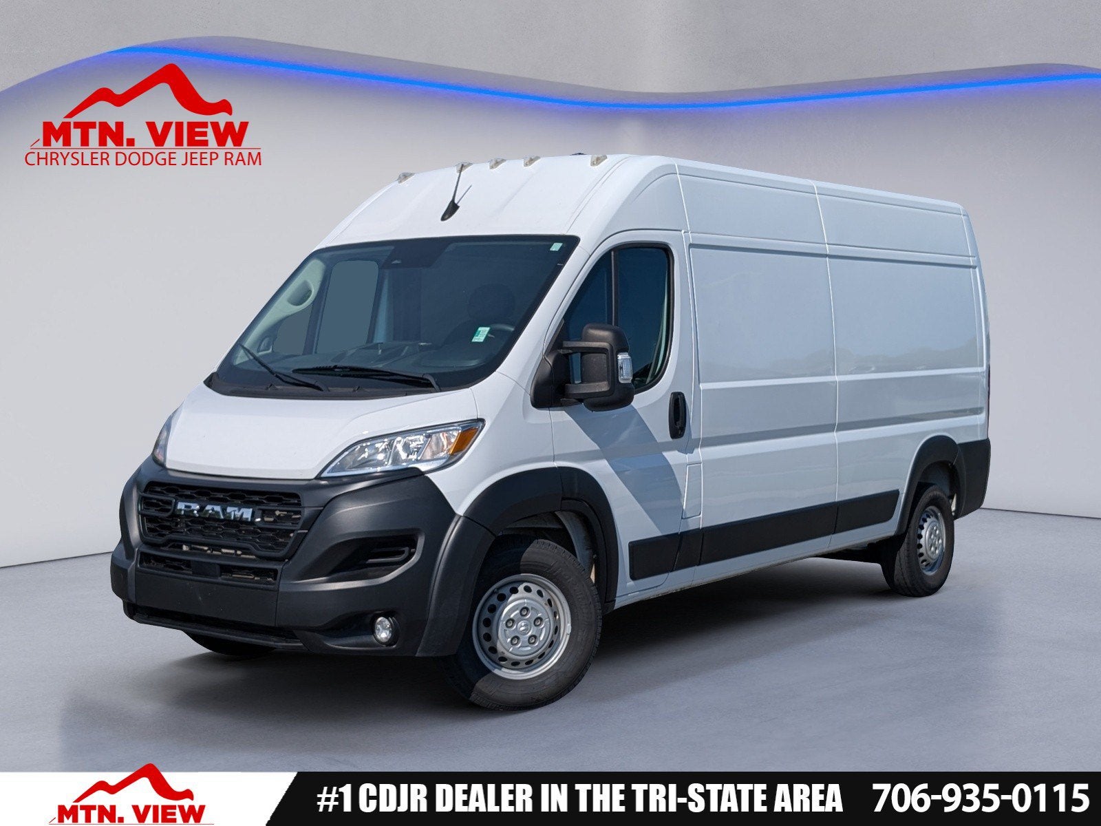 2025 RAM ProMaster 2500 High Roof in Bright White Clearcoat — front three-quarter view