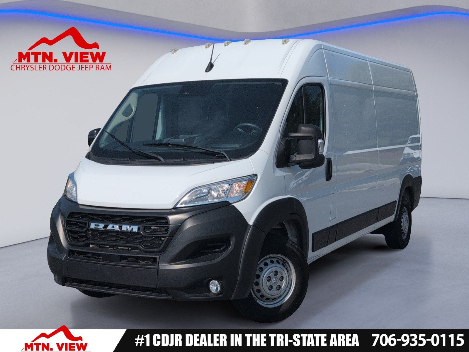 2025 RAM ProMaster 2500 High Roof in Bright White Clearcoat — front three-quarter view