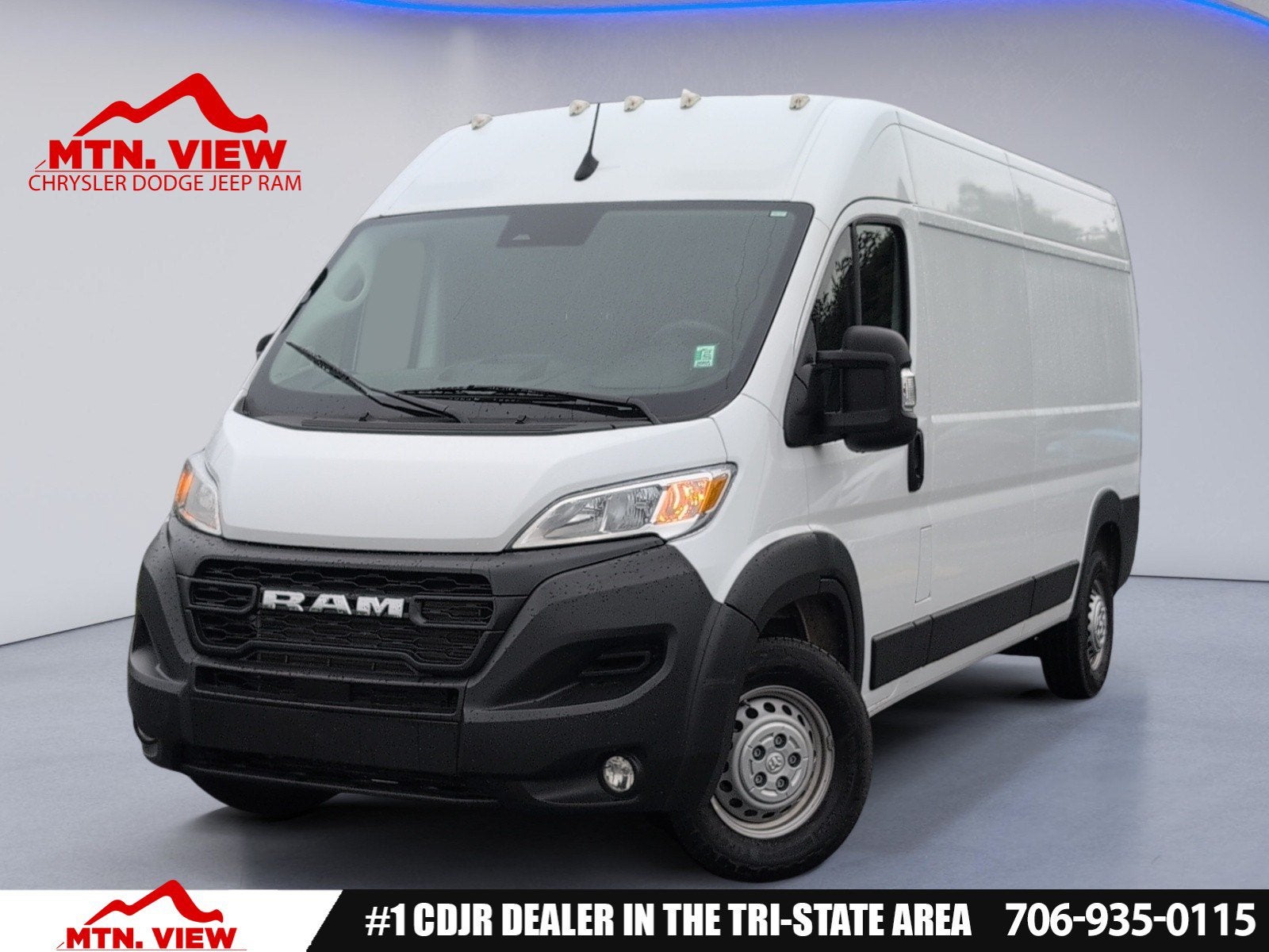 2025 RAM ProMaster 3500 High Roof in Bright White Clearcoat — front three-quarter view