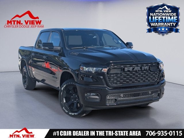 2026 RAM 1500 Big Horn in Diamond Black Crystal Pearl-Coat Exterior Paint — front three-quarter view