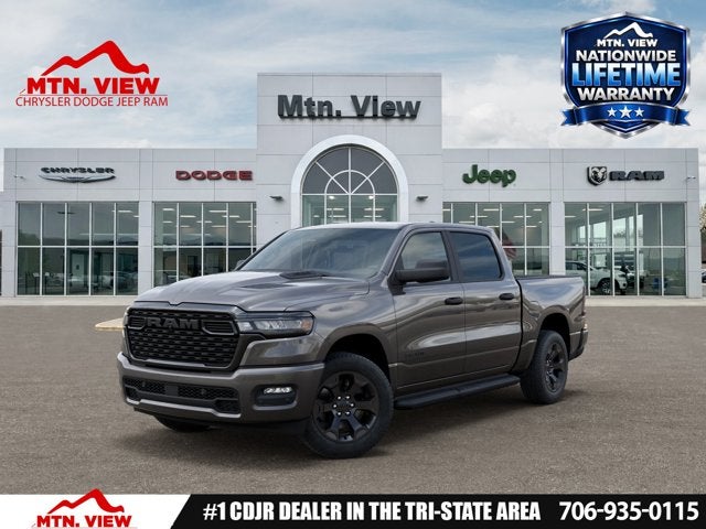 2026 RAM 1500 Express in Granite Crystal Metallic Clear-Coat Exterior Paint — front three-quarter view