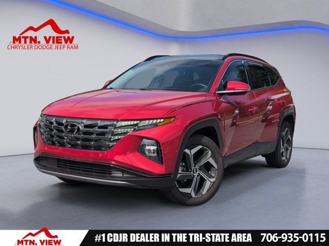 2023 Hyundai Tucson Limited in Calypso Red — front three-quarter view