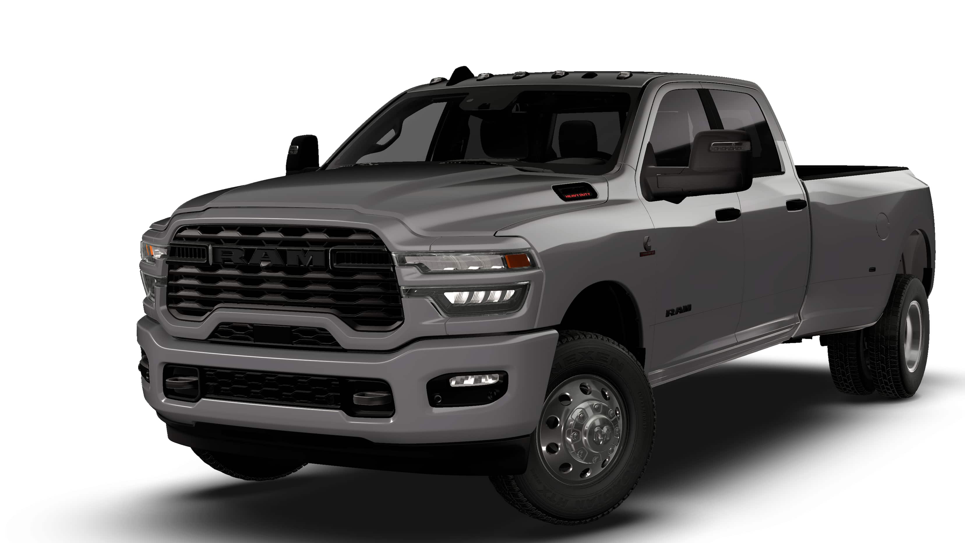 2026 RAM 3500 RAM 3500 BIG HORN CREW CAB 4X4 8' BOX in Granite Crystal Metallic Clear-Coat Exterior Paint — front three-quarter view